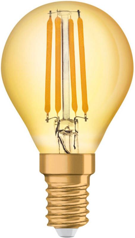 Osram Vintage 1906 Led E14 Kogel Filament Goud 4w 420lm 825 Zeer Warm Wit | Vervangt 35w