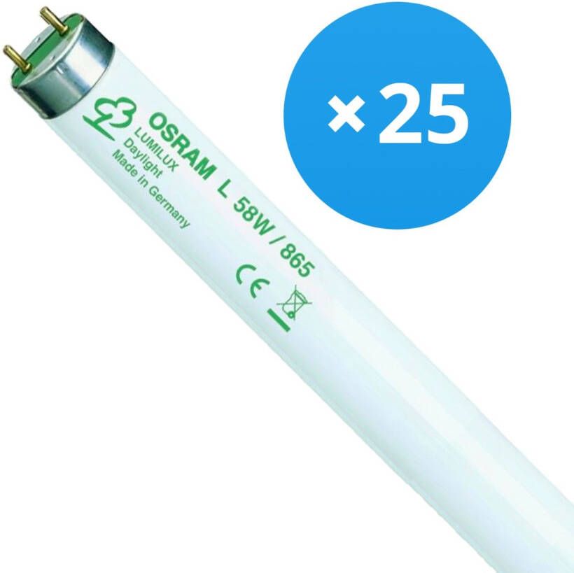 Osram Voordeelpak 25x T8 Lumilux 58w 865 Daglicht | 150cm