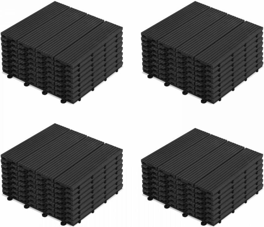 Oviala Batam Set Van 32 Grijze Kliktegels Van Composiet Hout