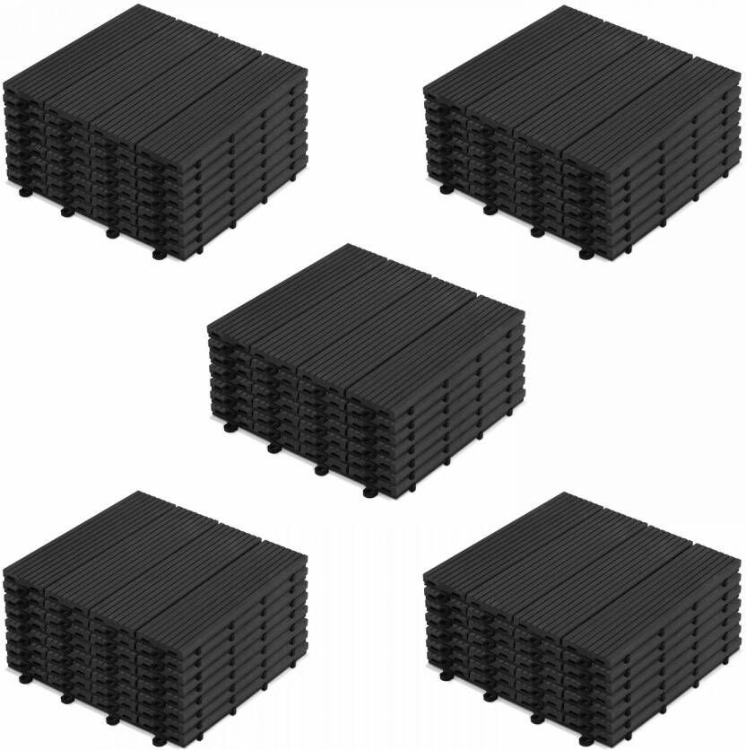 Oviala Batam Set Van 40 Grijze Kliktegels Van Composiet Hout