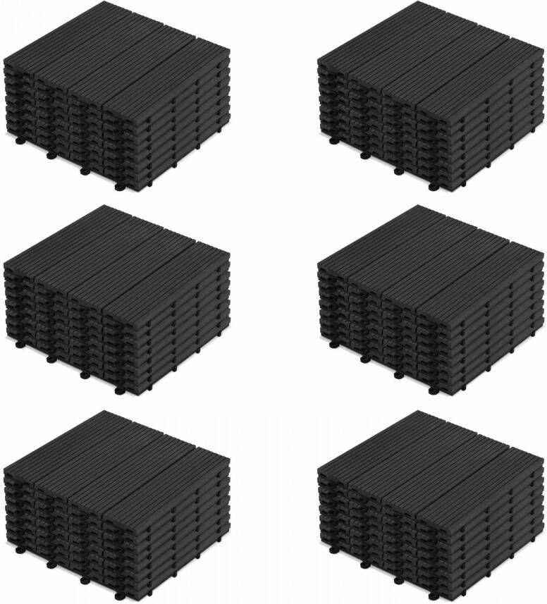 Oviala Batam Set Van 48 Grijze Kliktegels Van Composiet Hout