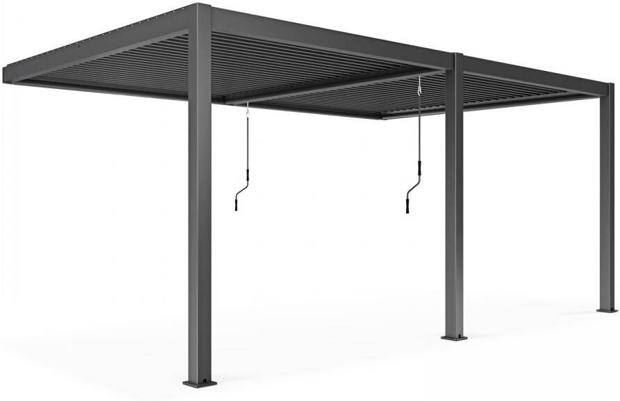 Oviala Oia Bioklimatische Aangebouwde Aluminium Pergola 6 X 3 X 2 5 M