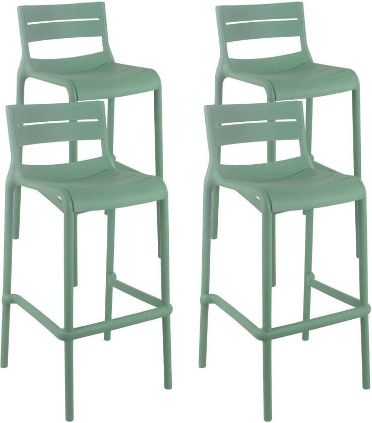 Oviala Paname Set Van 4 Saliegroene Kunststof Terrasstoelen