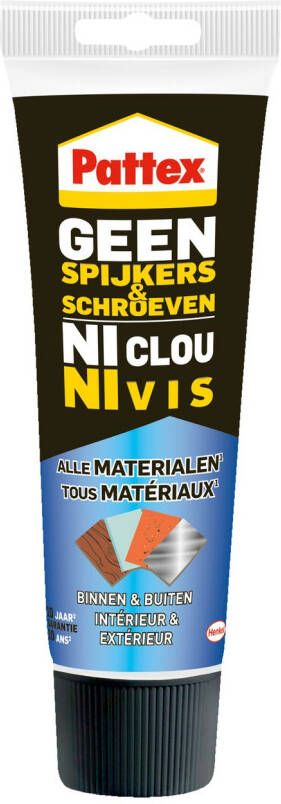 Pattex Montagelijm Geen Spijkers & Schroeven Binnen buiten Wit 142g