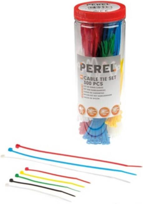 Perel Set Nylon Kabelbinders Verschillende Kleuren Uv-bestendig 18 Kg