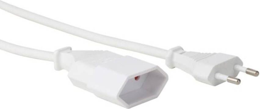 Perel Verlengkabel 1.8 M 230 V 625 W Type C Eurostekker Voor Binnen Pvc Wit