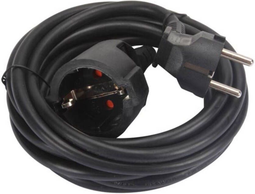 Perel Verlengkabel 3 M 230 V 3500 W Type E f Schuko Voor Binnen Pvc Zwart