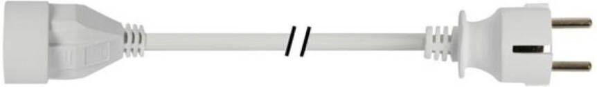 Perel Verlengkabel H05vv-f 3g1.5 3 M 16 A 230 V 3500 W Type E f Schuko Voor Binnen Pvc Wit