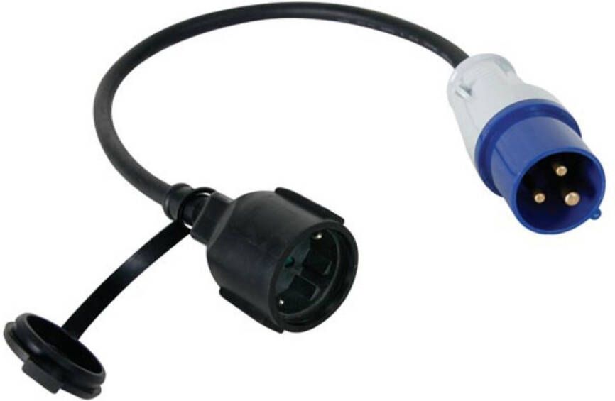 Perel Verloopkabel H07rn-f 3g2.5 0.4 M 3680 W Binnen En Buiten Ip44 Zwart Rubber