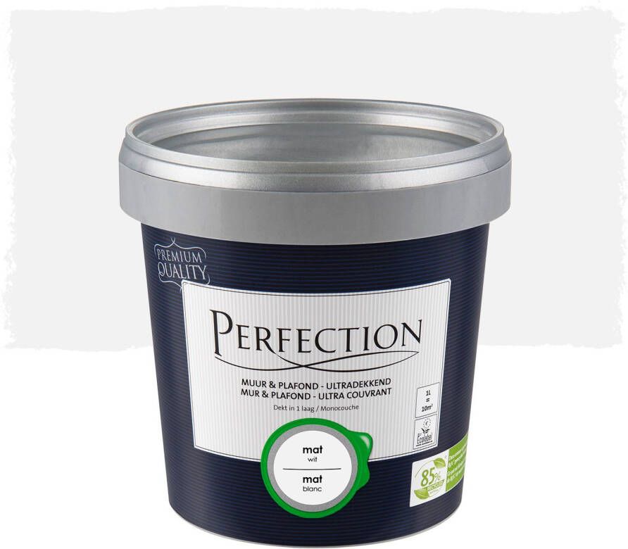 Perfection Verf Muur & Plafond Ultradekkend Mat Wit 1l