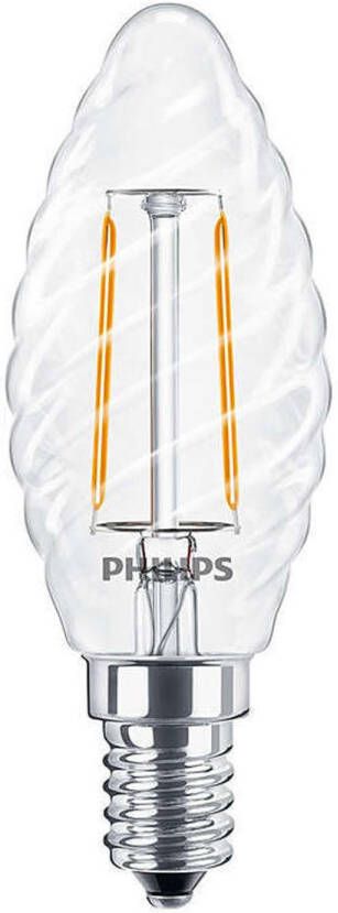 Philips Corepro Ledcandle E14 Gedraaid Kaars Filament Helder 2w 250lm 827 Zeer Warm Wit | Vervangt