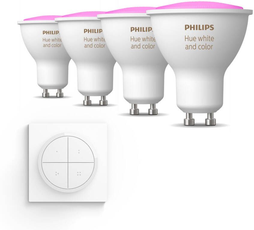 Philips Hue Gu10 White & Color Ambiance Uitbreidingspakket Incl Tap Dial Switch Wit