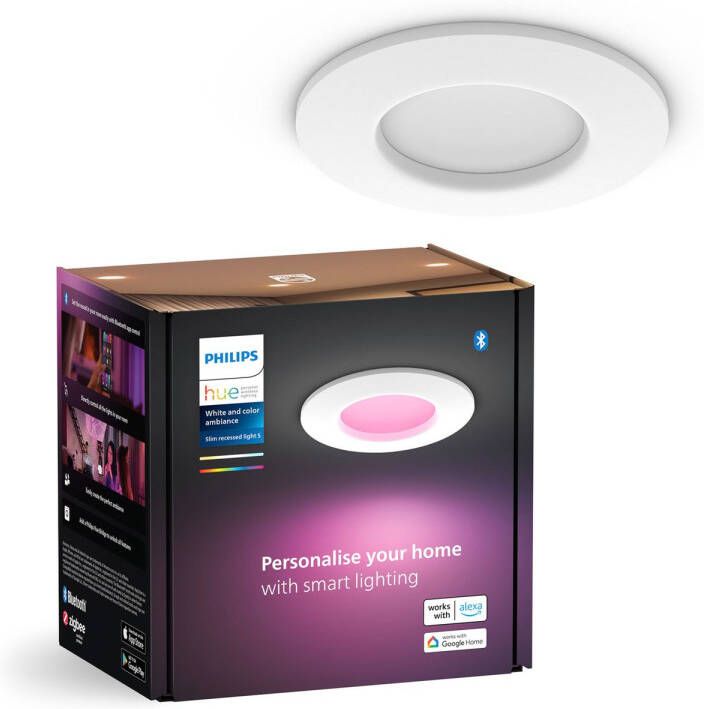 Philips Hue Inbouwspot Dun Wit En Gekleurd Licht Ø90 Mm Wit