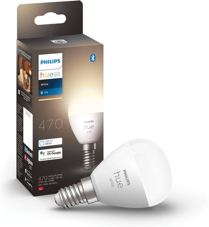 Philips Hue Kogellamp Warmwit Licht E14