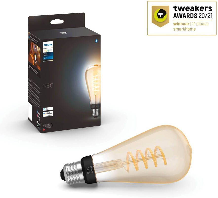 Philips Hue Filament Edisonlamp ST72 E27 1-pack warm tot koelwit licht - Foto 2