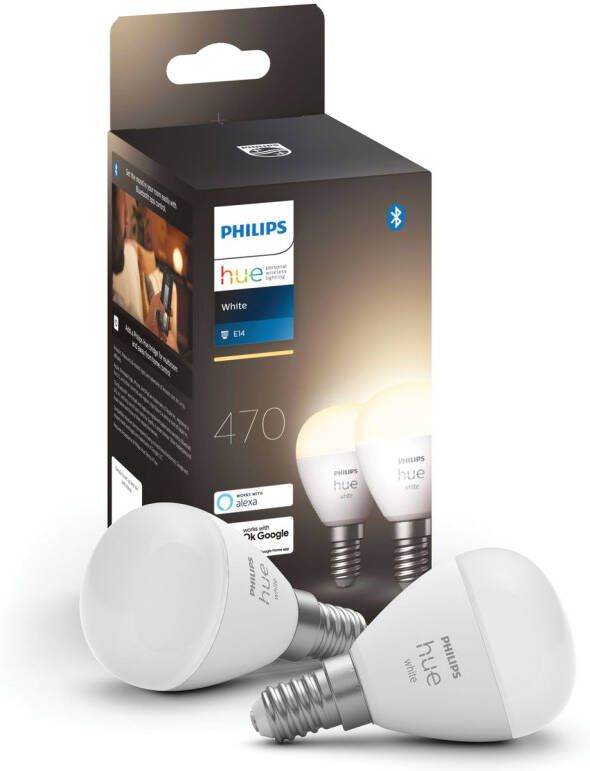 Philips Hue Philips Kogellamp Warm Wit E14 5 7w 2 Stuks