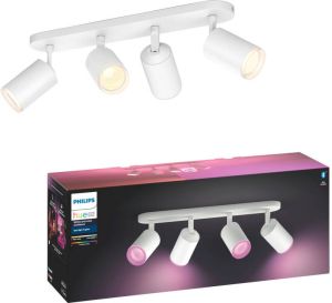 Philips Hue Fugato Opbouwspot White and Color Ambiance GU10 Wit 4 x 5 7W Bluetooth