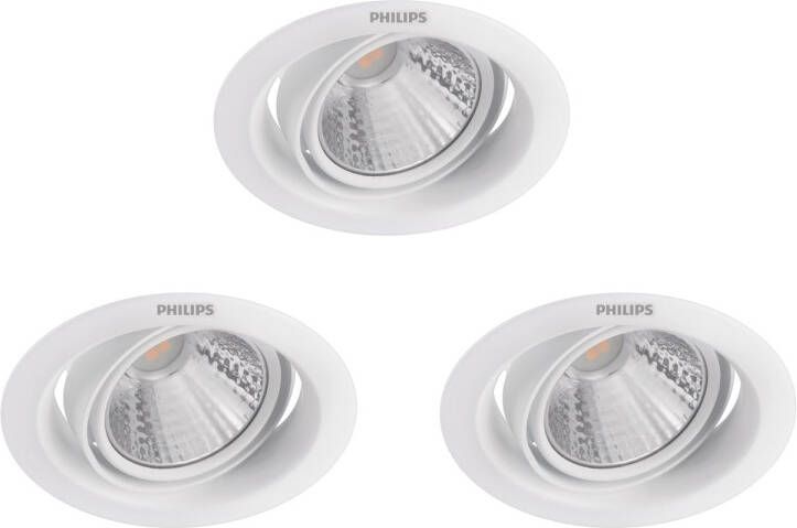 Philips Inbouwspot Pomeron Wit ⌀9cm 7w 3 Stuks