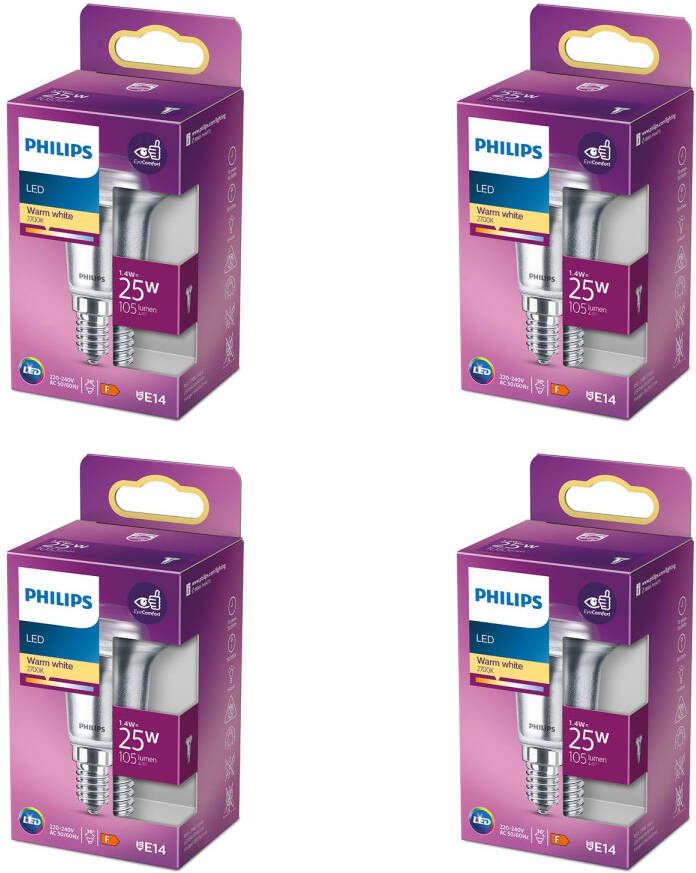 Philips Led Spot E14 25w Niet Dimbaar Warmwit Licht 4 Stuks