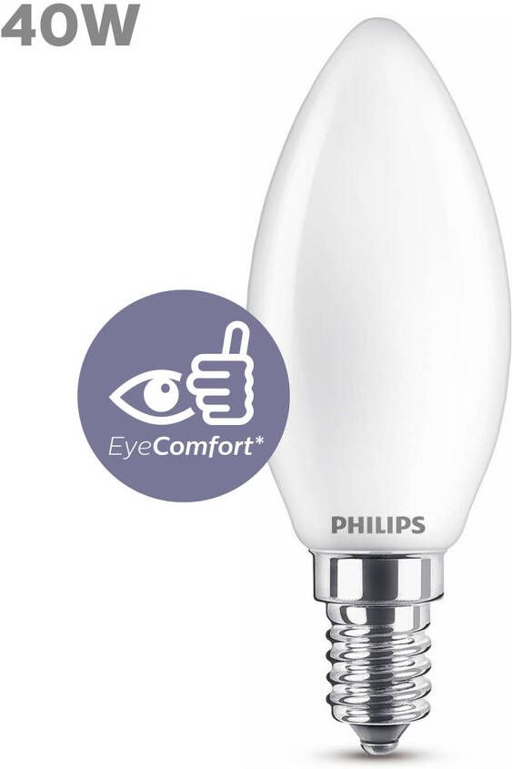 Philips LED lamp E14 4 3W 470Lm kaars mat