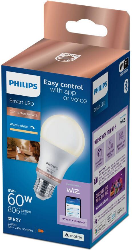 Philips Ledlamp A60 Warm Wit E27 8w