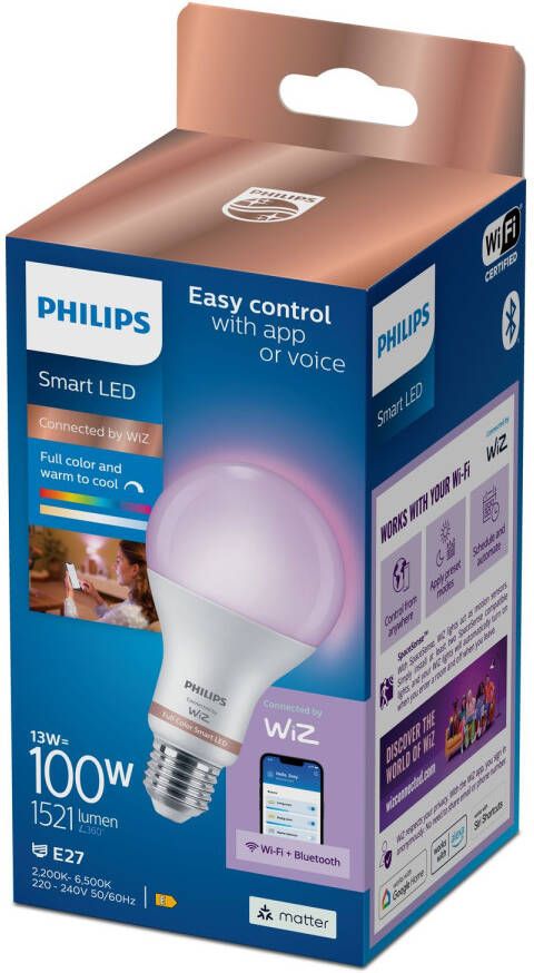 Philips Ledlamp A67 Gekleurd E27 13w