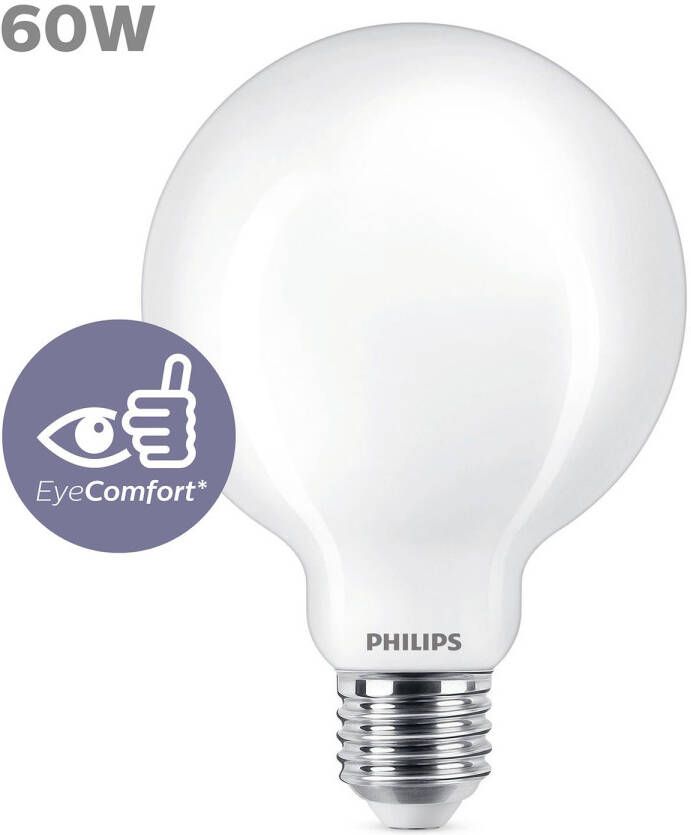 Philips LED Globe E27 Mat 60W Koel Wit Licht