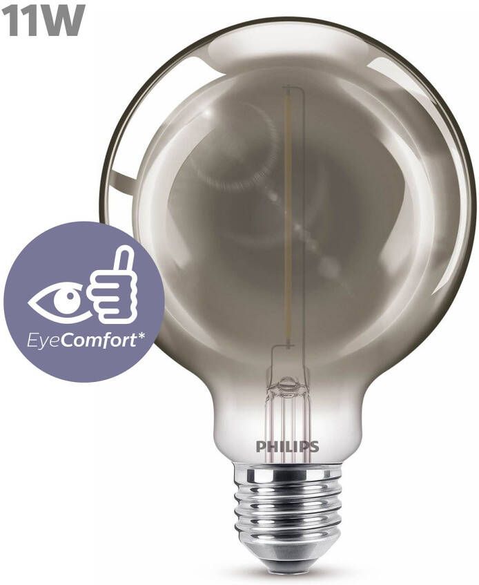 Philips Modern LED E27 Lichtbron Flame 11W G93 smoky Niet dimbaar