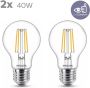 Philips energiezuinige LED Lamp Transparant 40 W E27 warmwit licht 2 stuks Bespaar op energiekosten - Thumbnail 3
