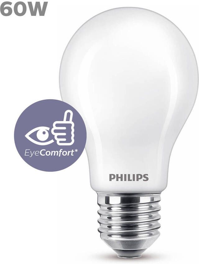 Philips LED Lamp E27 Mat 60W Koel Wit Licht