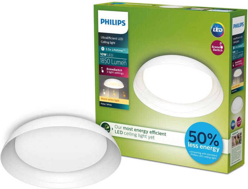 Philips Plafondlamp Fleta Wit ⌀35cm 10w