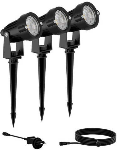 Philips LED Philips GardenLink Caper 24V sokkellamp met spies zwart set van 3