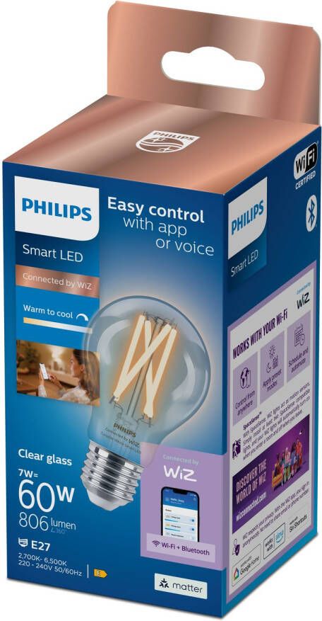 Philips Slimme Ledfilamentlamp A60 E27 7w