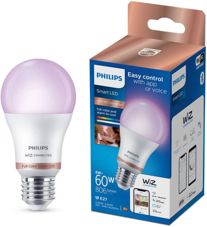 Philips Slimme Ledlamp A60 Gekleurd E27 8w