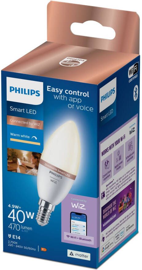 Philips Slimme Ledlamp C37 Warm Wit E14 4 9w