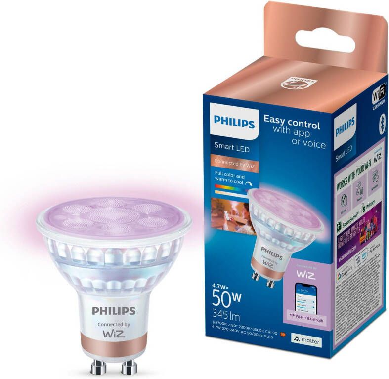 Philips Slimme Ledspot Par16 Gekleurd Gu10 4 7w