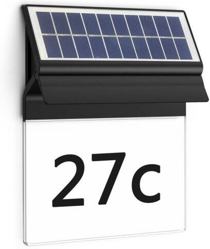 Philips Solar Wandlamp Enkara Zwart Huisnummer 0 2w