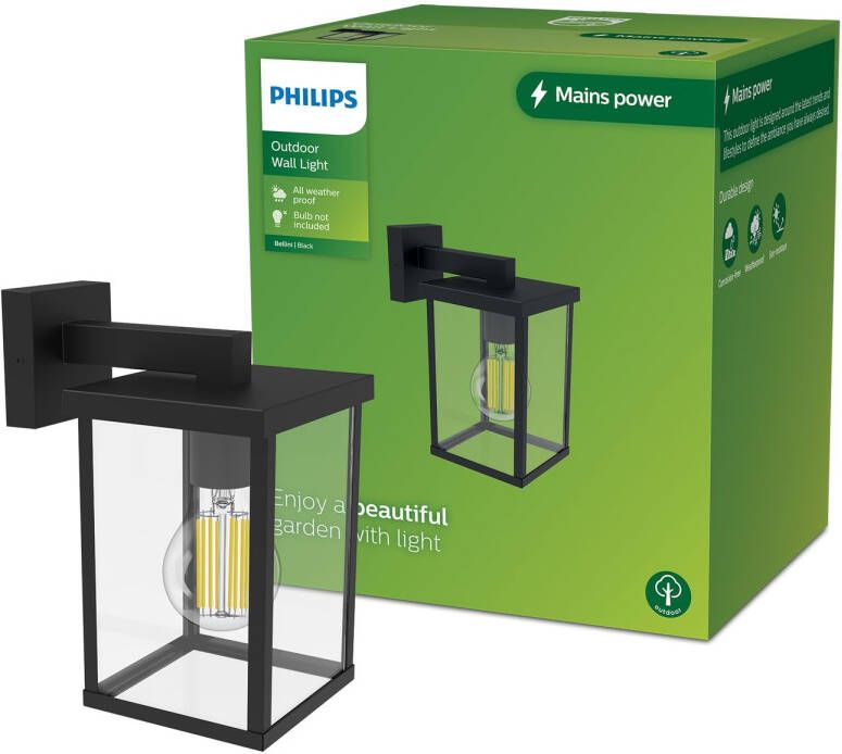 Philips Wandlamp Bellini G11682 Zwart E27