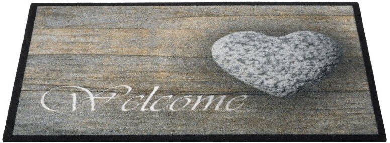 Praxis Deurmat Mondial Welcome Stone Heart 50x75cm