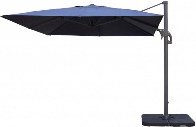 Praxis Easywind Zweefparasol Windbestendig 3x3m Belveo Foehn Grijs