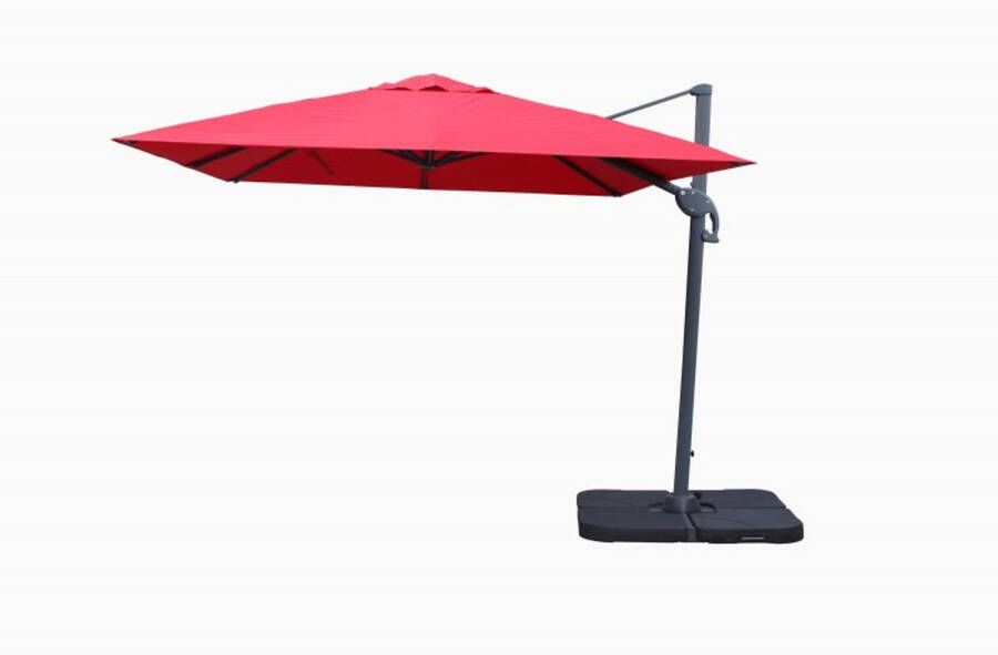 Praxis Easywind Zweefparasol Windbestendig 3x3m Belveo Foehn Rood