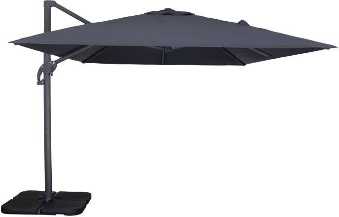 Praxis Easywind Zweefparasol Windbestendig 3x4m Belveo Mistral Grijs