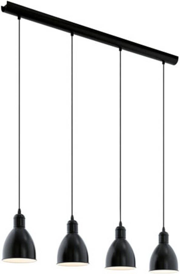 EGLO Hanglamp PRIDDY hanglamp pendellamp staal zwart E27 industrieel Woonkamerlamp eettafellamp 4 lamps vintage 110x97 5x15 5cm - Foto 8
