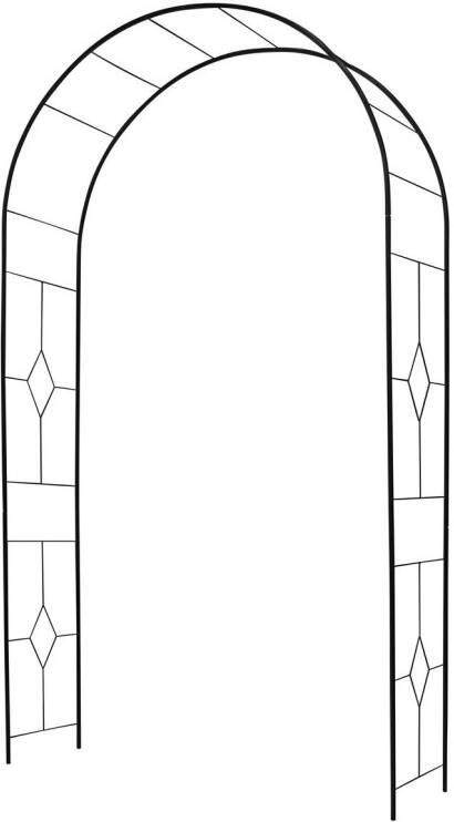 Praxis Rozenboog Vitrail Basics Ronde Buis 16mm Zwart 130x40x250cm