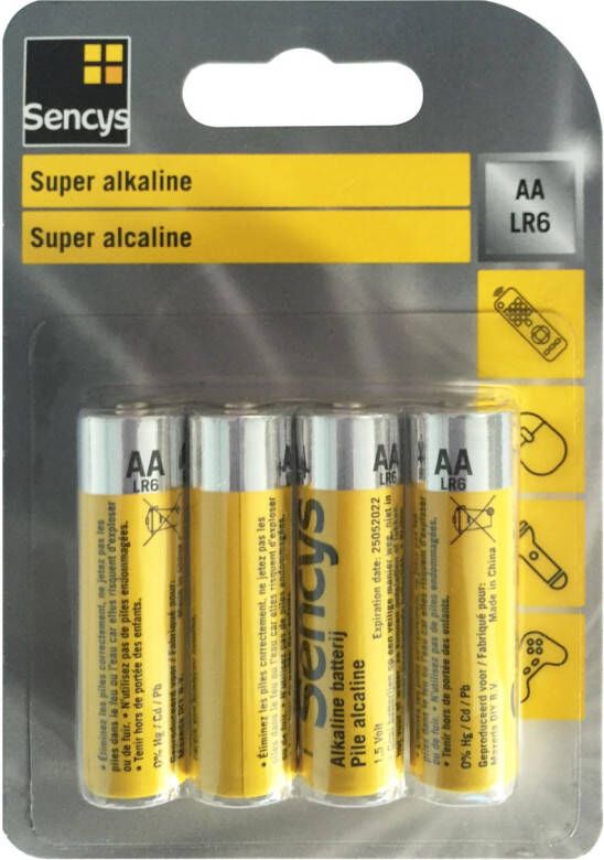 Sencys Super Alkaline Batterij Aa lr6 4 Stuks