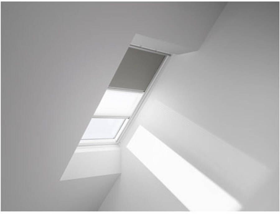 Praxis Velux Verduisterend Rolgordijn Met Plisse Dfd Mk10 0705s Grijs Wit