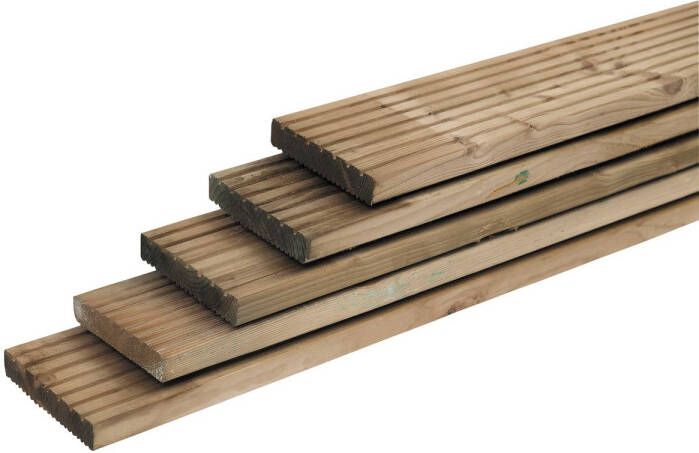 Praxis Vlonderplank Met Profiel Pefc Geimpregneerd Hout 2 8x14 5x300cm