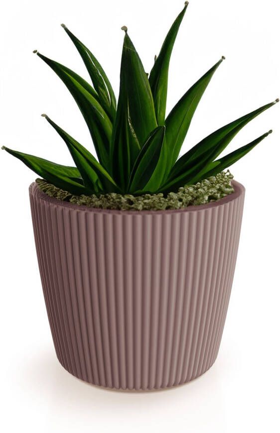 Prosperplast Plantenpot bloempot Buckingham buiten binnen design kunststof terra bruin D19 x H17 cm