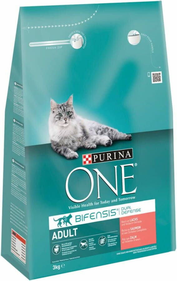 Purina One Adult Zalm Volkoren Granen 4 X 3 Kg Voordeelverpakking