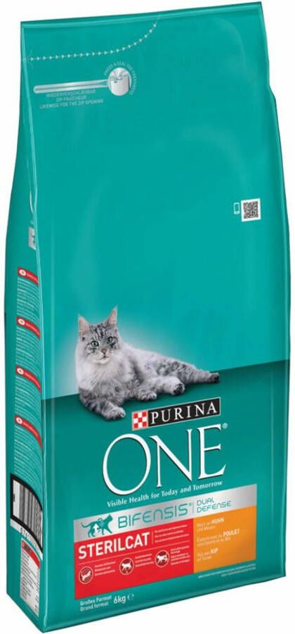 ONE Sterilized Kip en Tarwe Kattenvoer Kip 6 kg